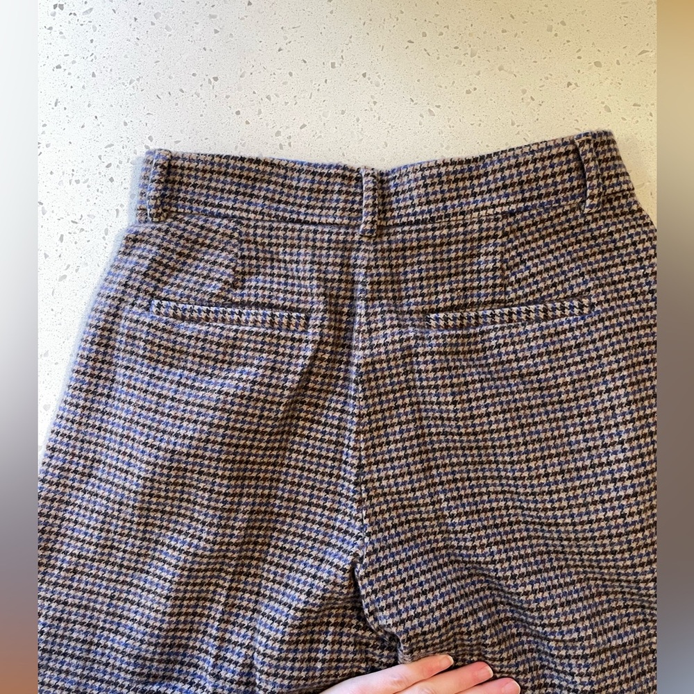 Everlane The Drape Pant, Wool, Brown/Blue Houndstooth - Picture 7 of 14